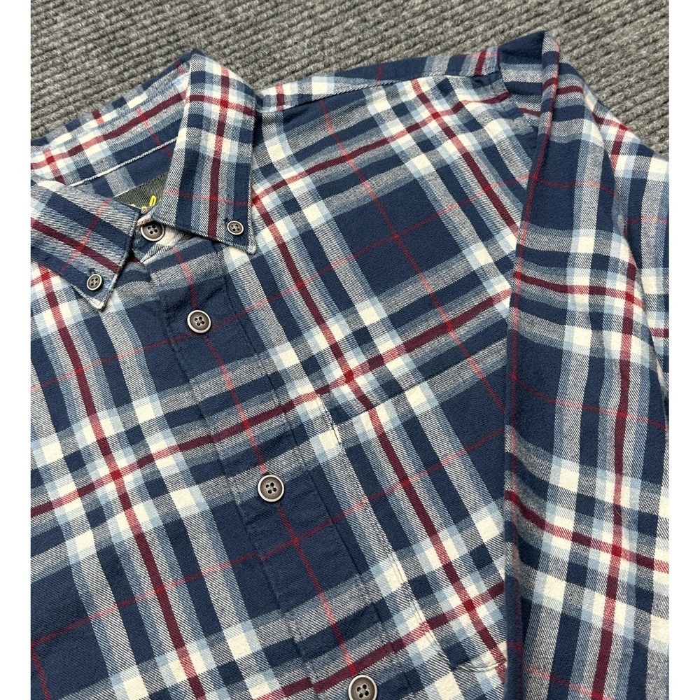 Cabela's Shirt Mens Medium‎ Blue Plaid Flannel Long Sleeve Button Front Casual
